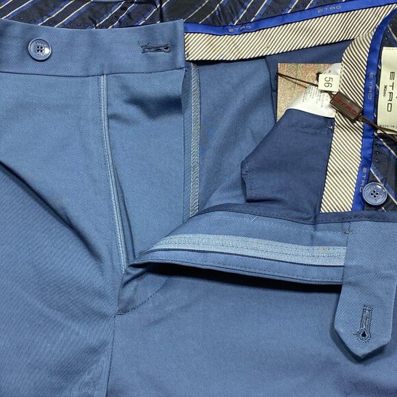 NEW ETROMens Shorts Sugar Paper Blue Size 56 Straight Leg Cotton Blend Bermuda - Picture 5 of 8